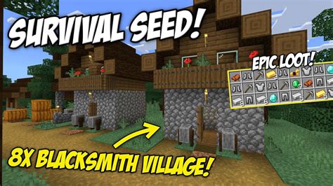 minecraft bedrock village seeds blacksmith.